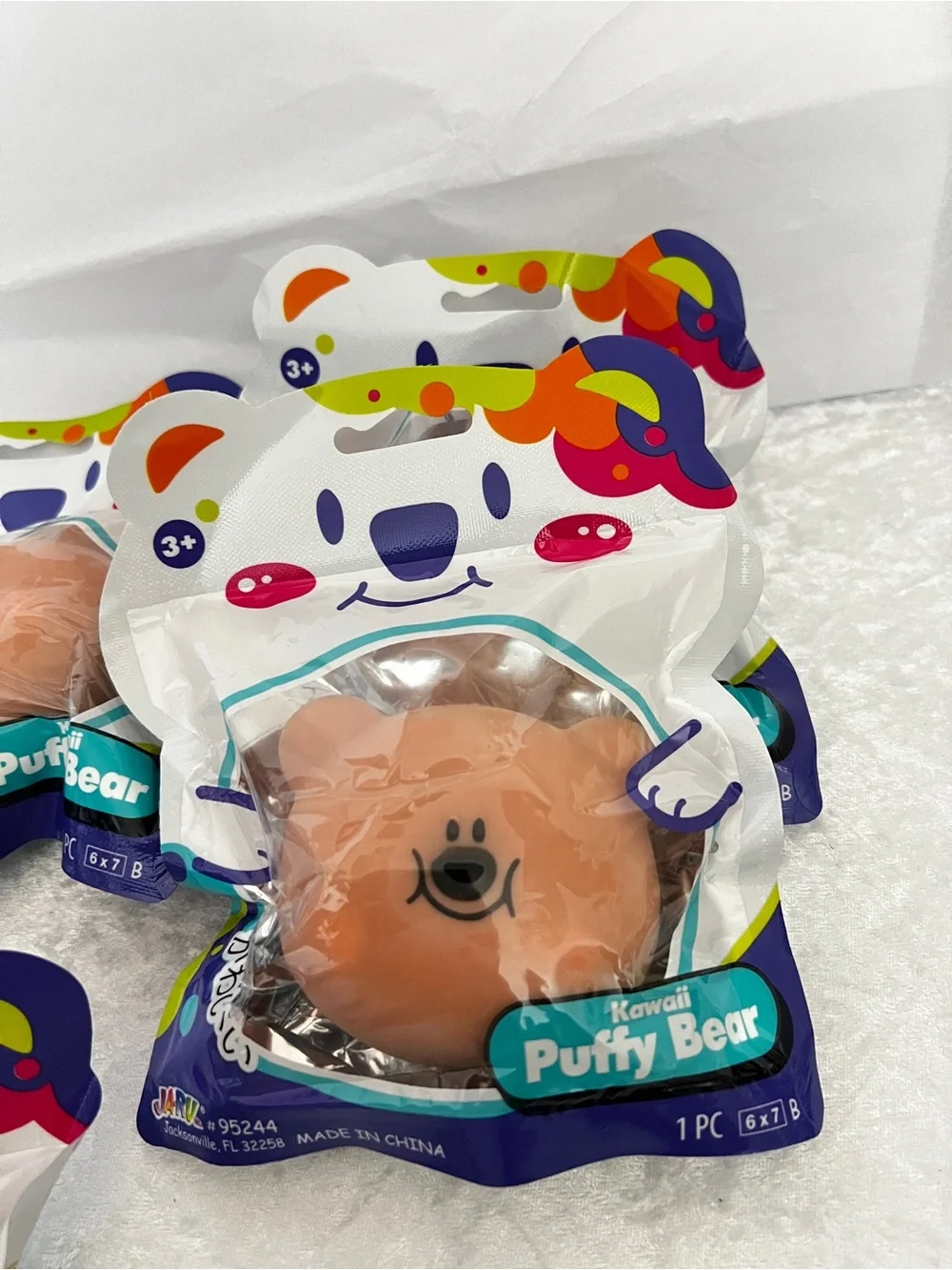 Lot of 4 Kawaii Squishy Soft Puffy Bear Party Favor Kids Toy Age 3+